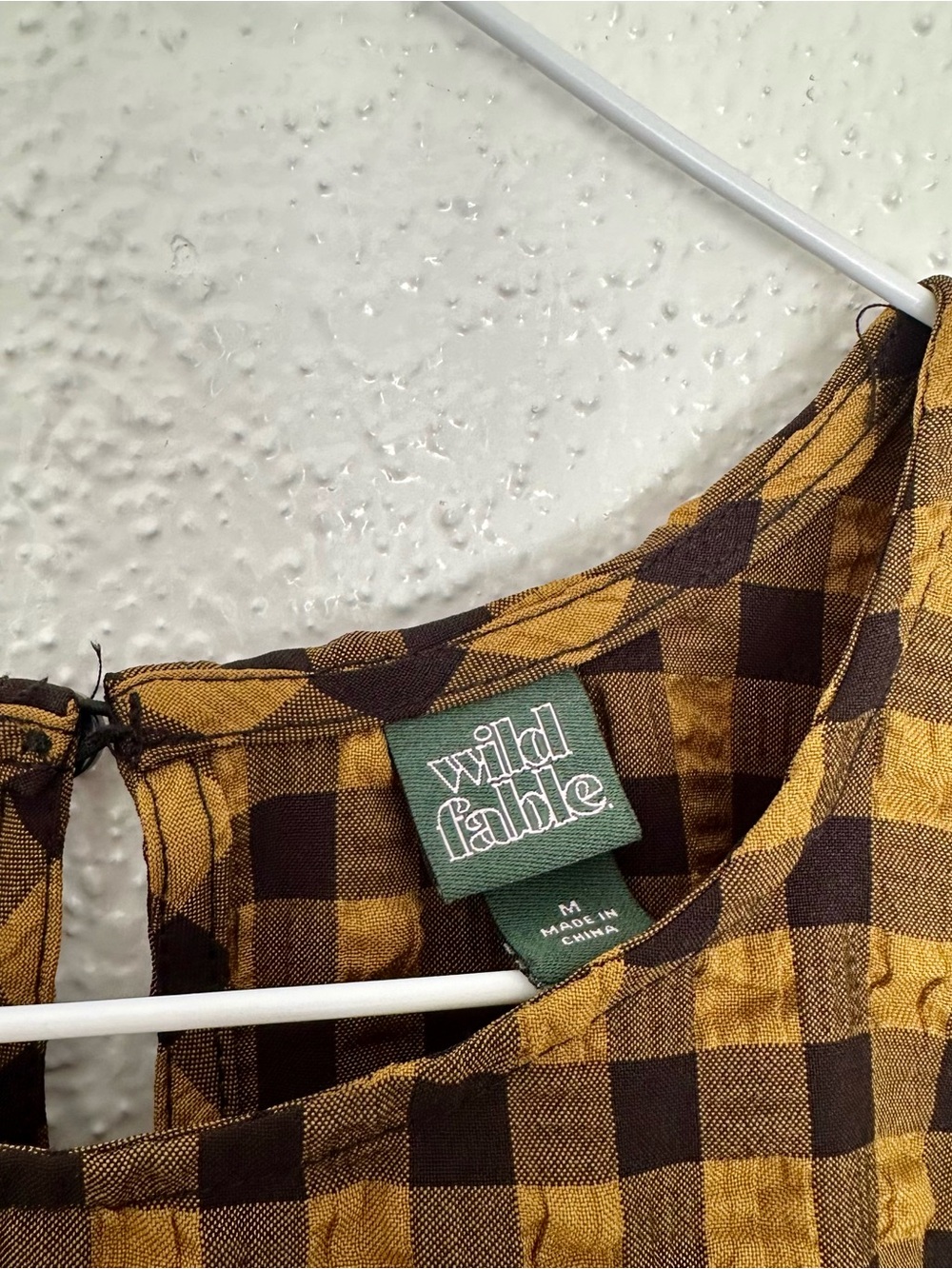 Grunge Punk Mustard and Black Gingham Puckered Puff-Sleeve Dress - Picture 4 of 6